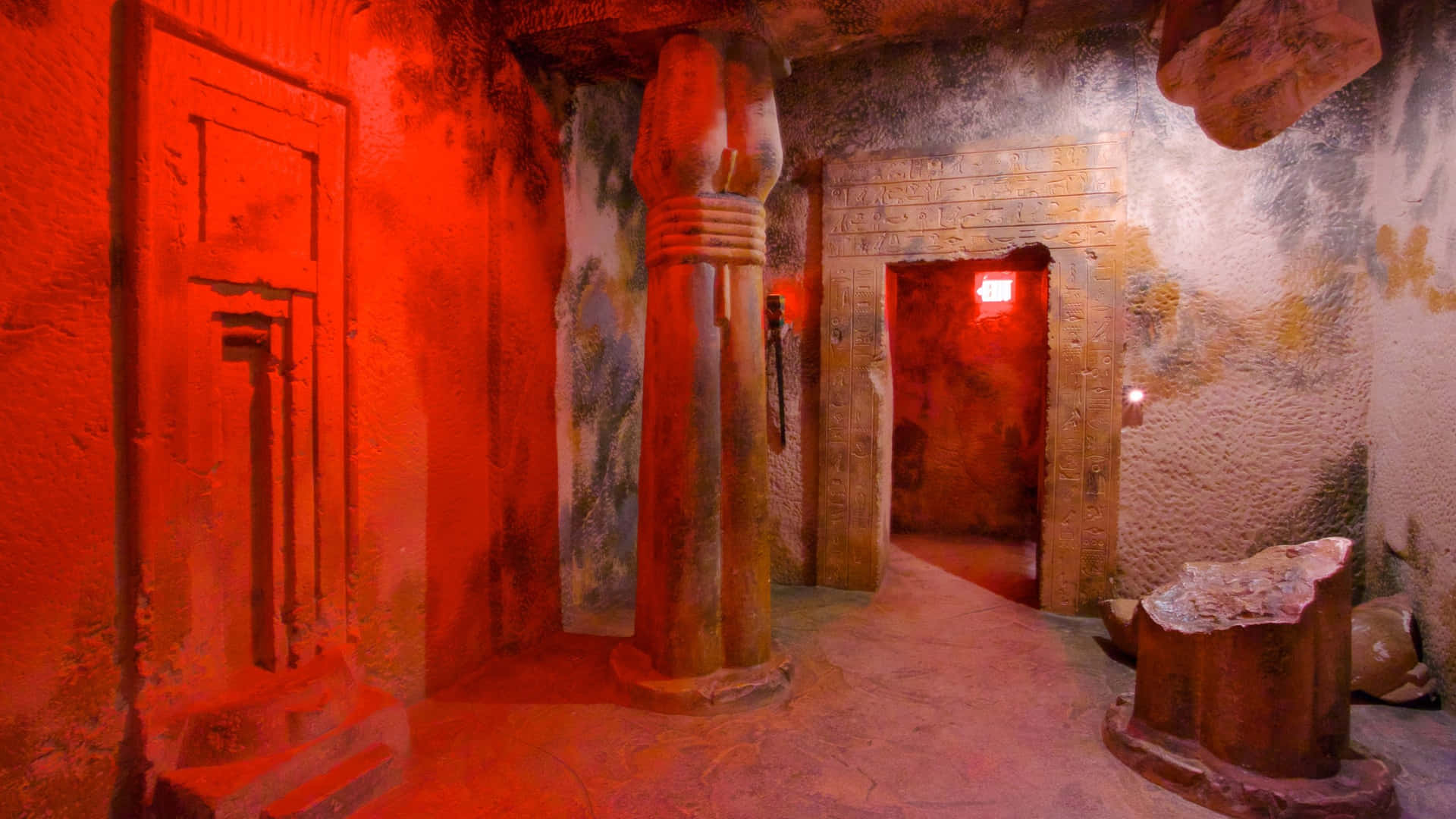 Red Light Inside The Rosicrucian Egyptian Museum Background