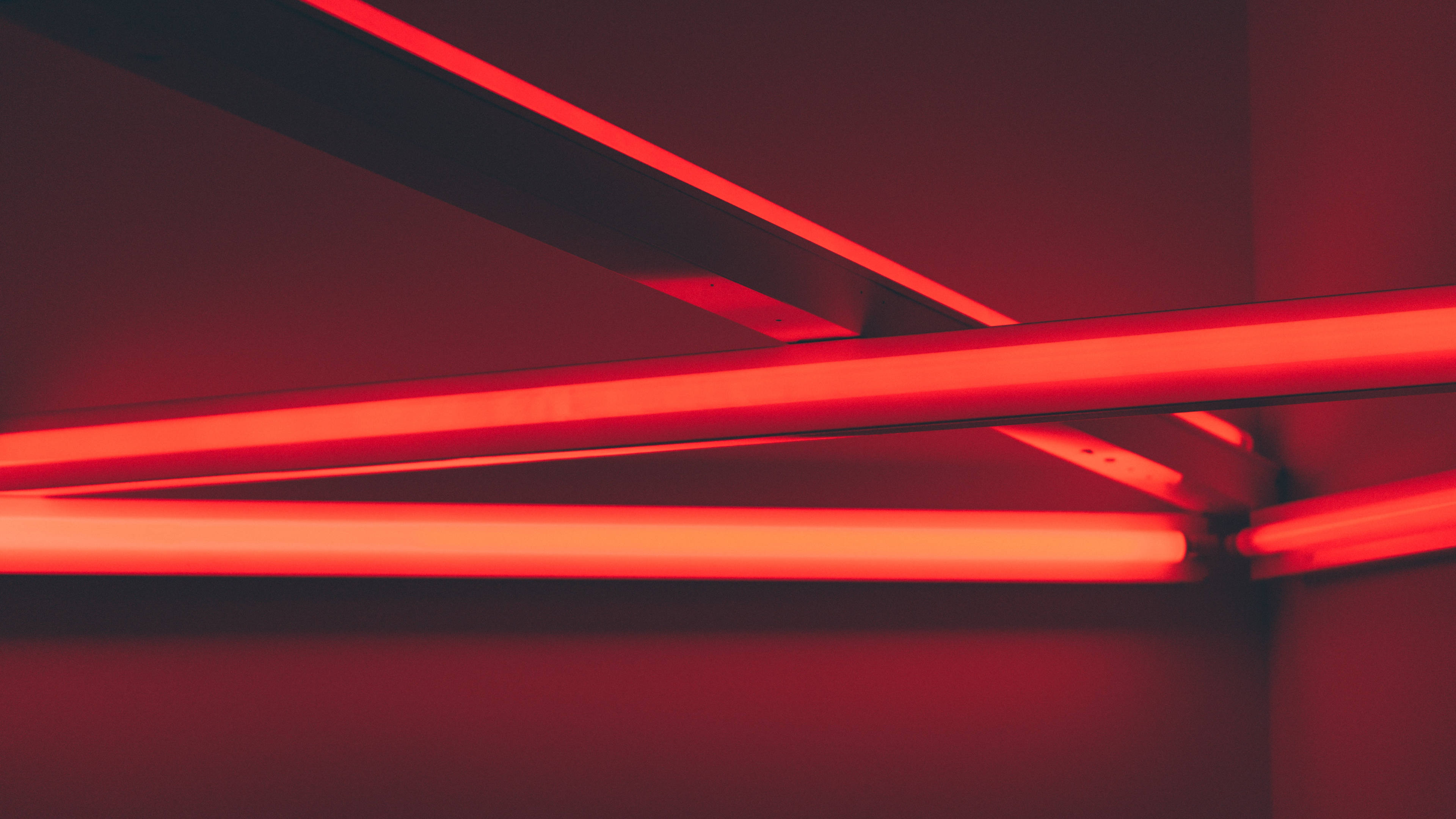 Red Light Tubes In Led 4k Background