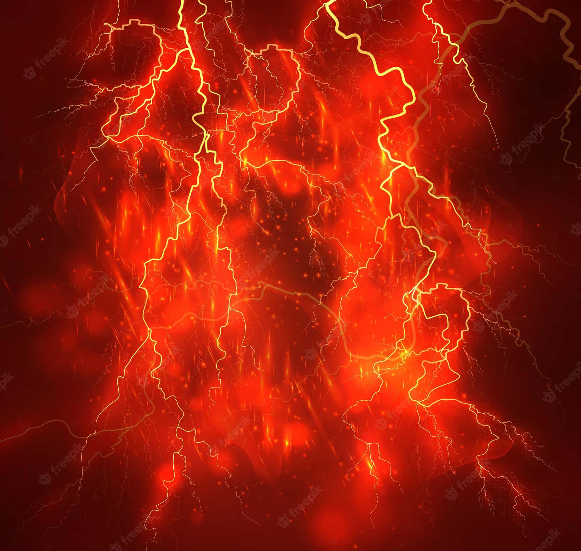 Red Lightning Dark Background Background