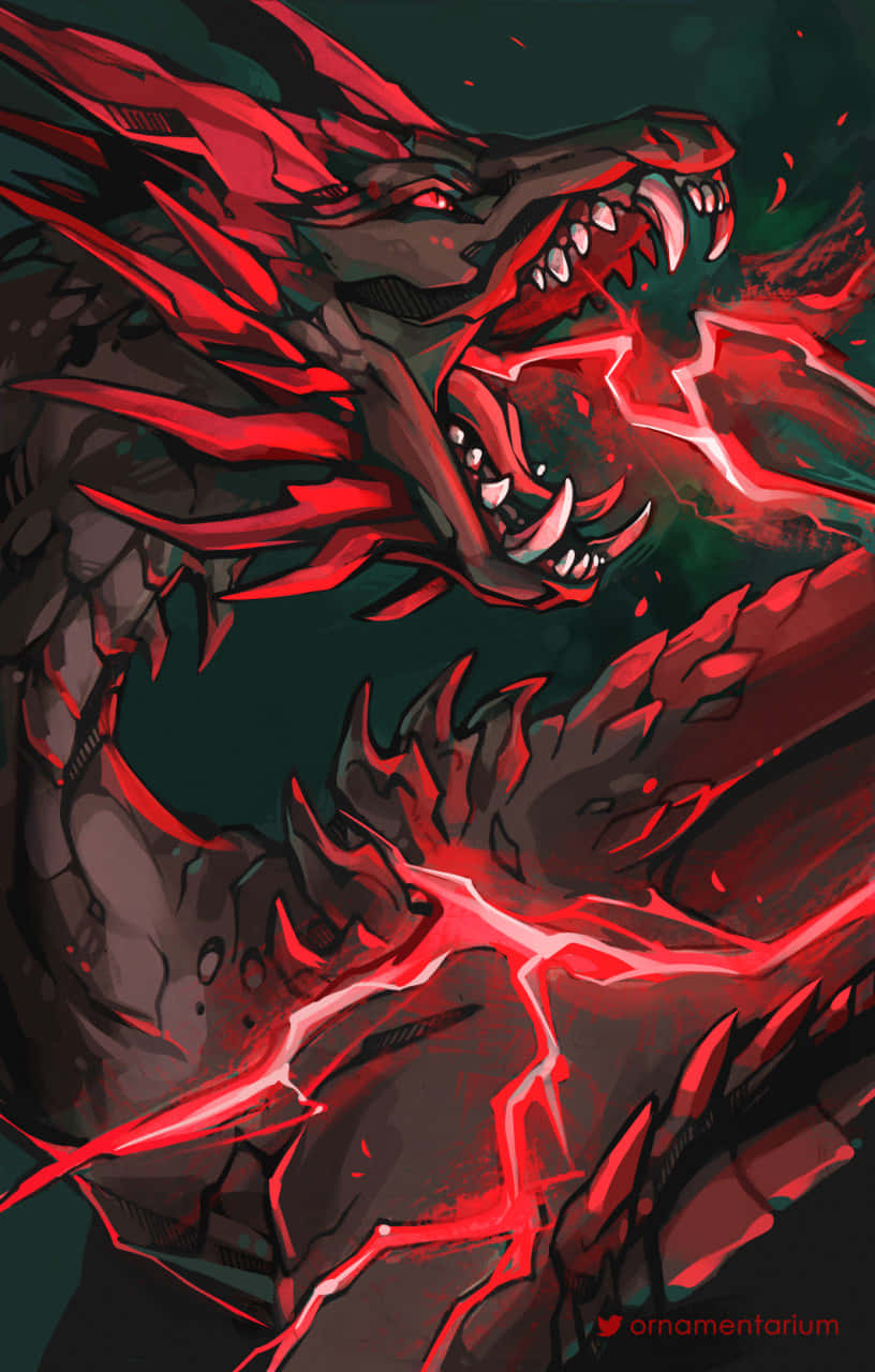 Red Lightning Dragon Mouth Bolts Background