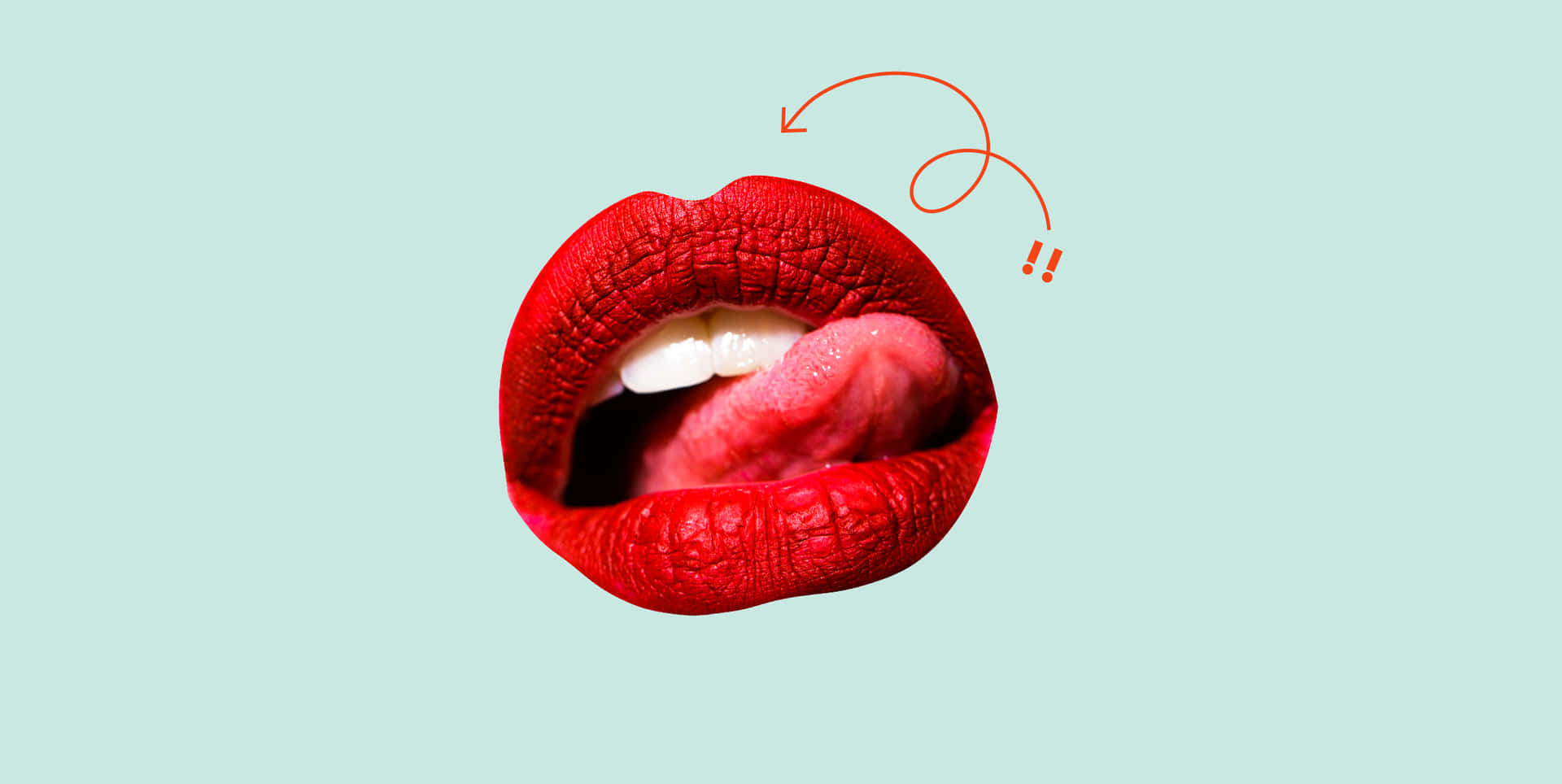Red Lips Tongue Out Arrow Background