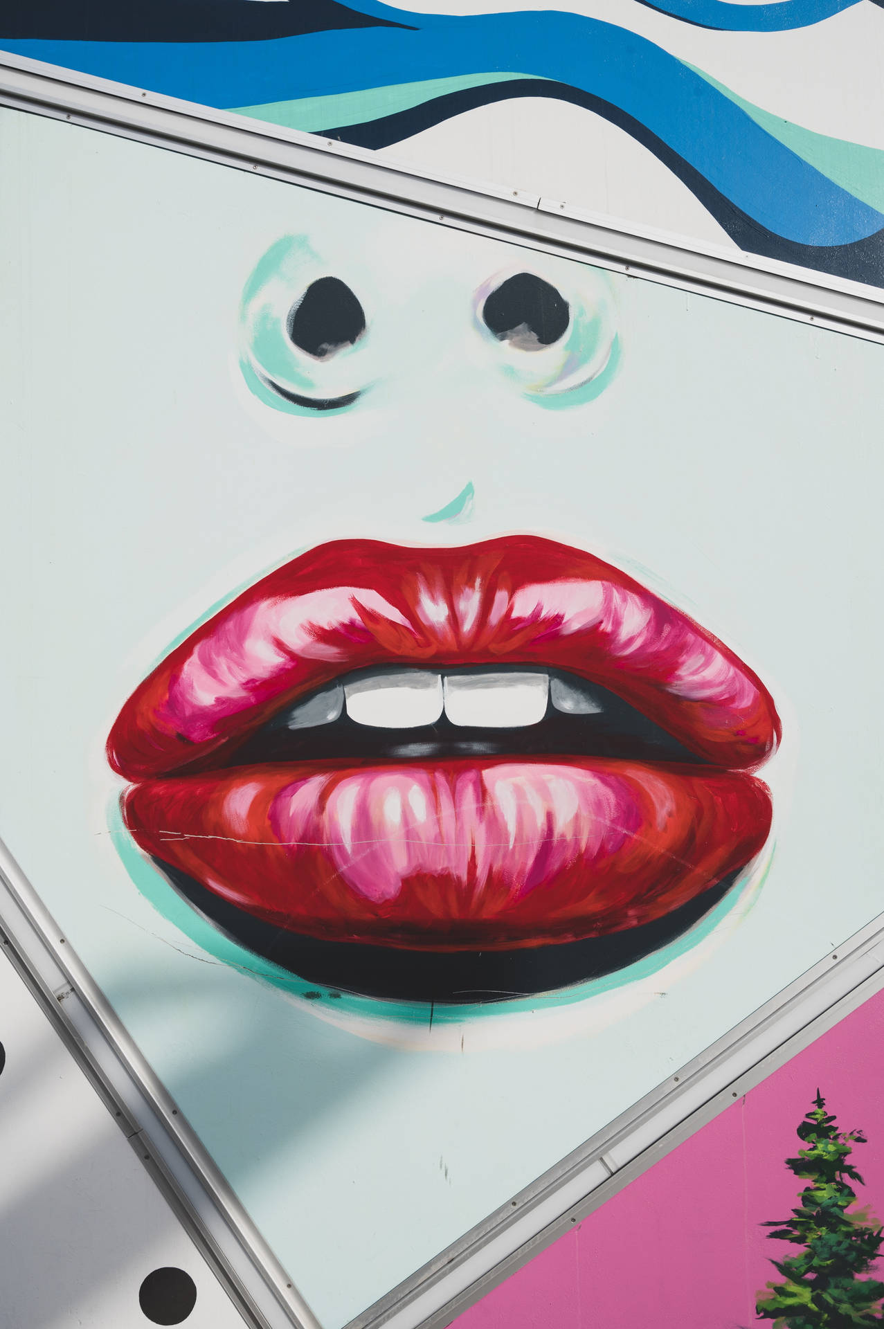 Red Lipstick Wall Graffiti Iphone Background