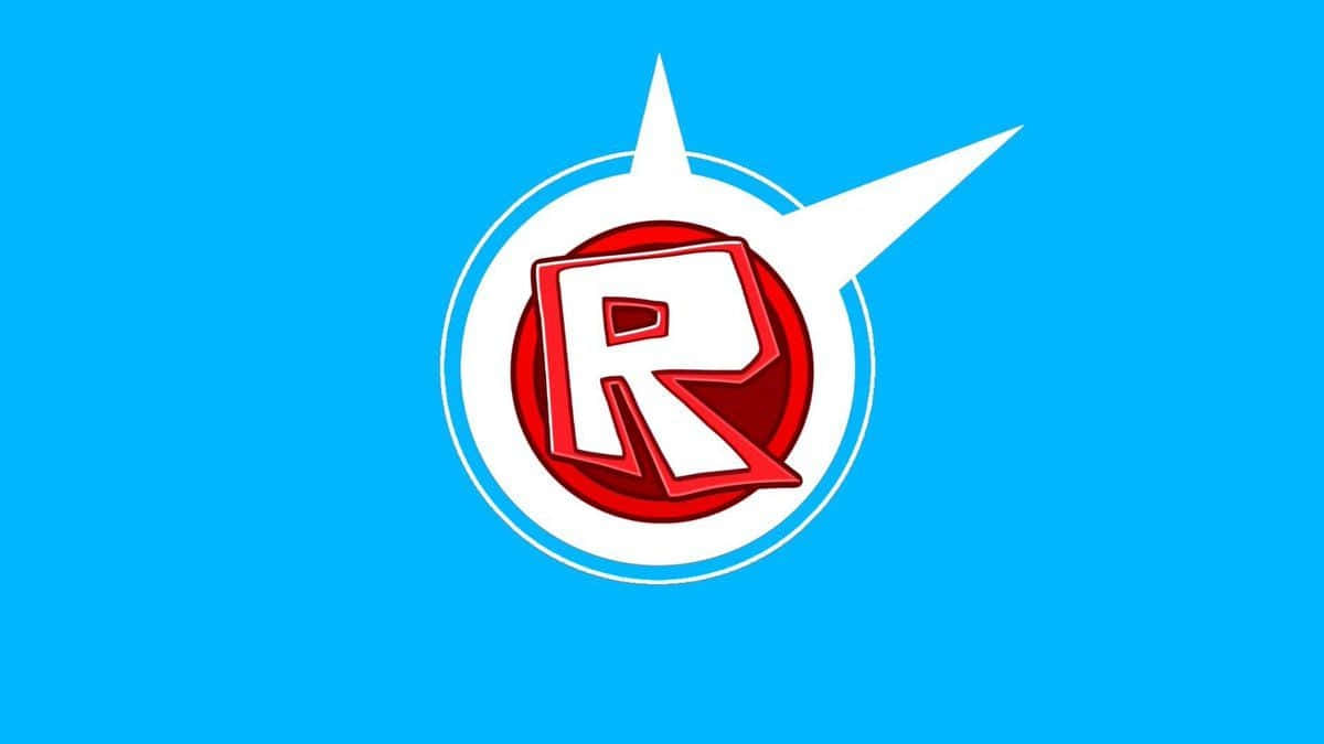 Red Logo Of Roblox Blue Background