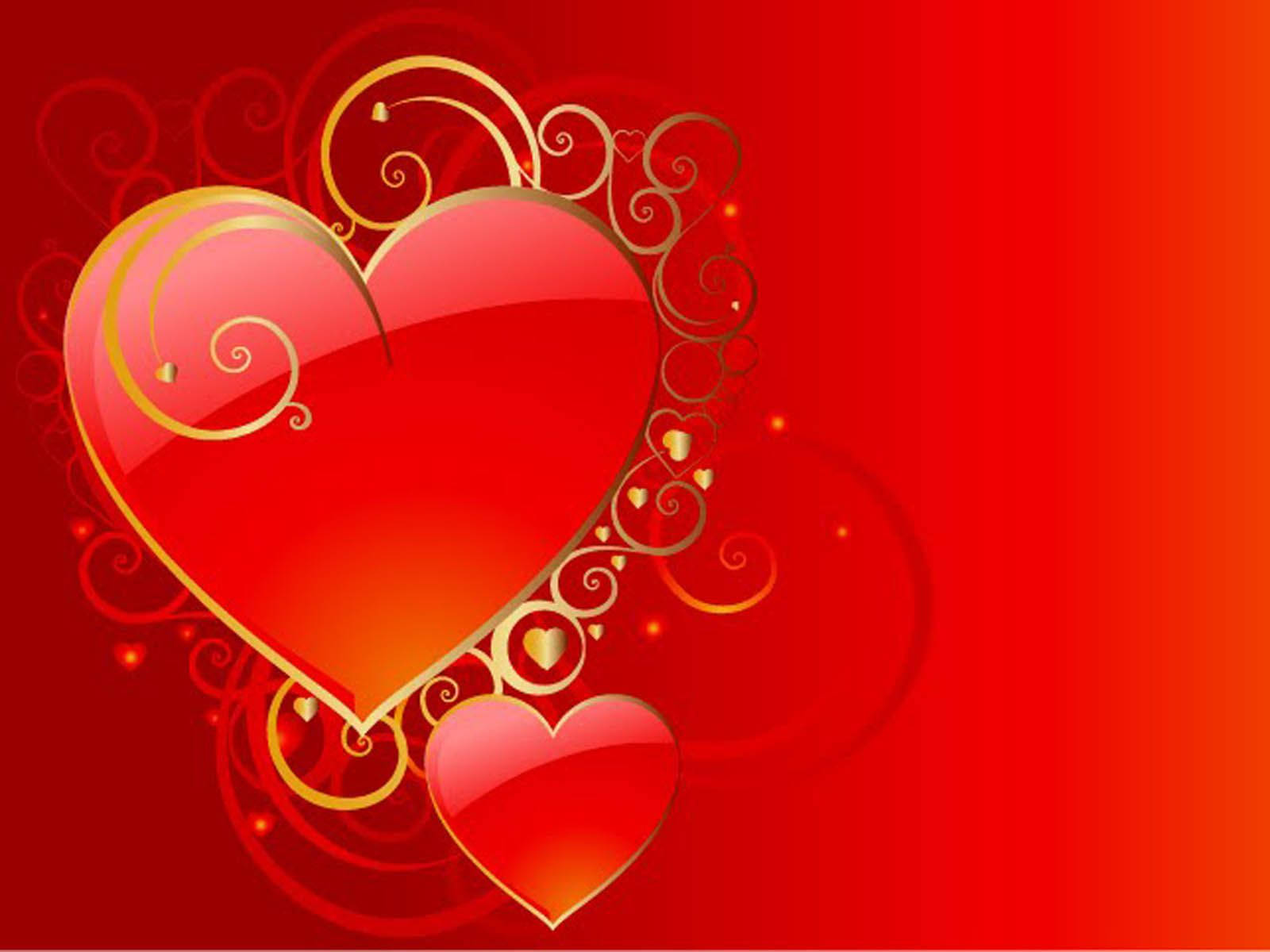 Red Love Heart Background Background