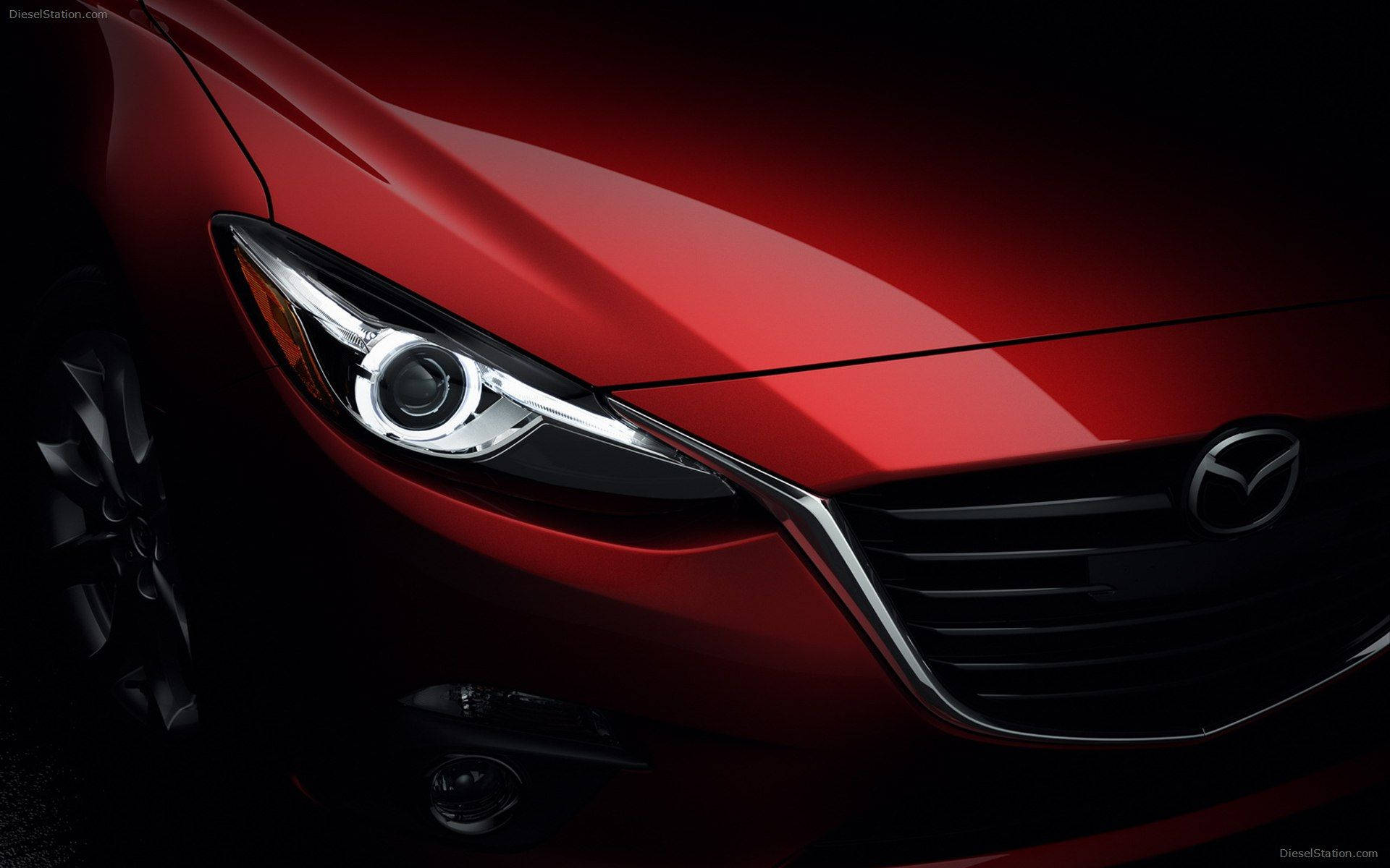 Red Mazda 3 Headlight Background