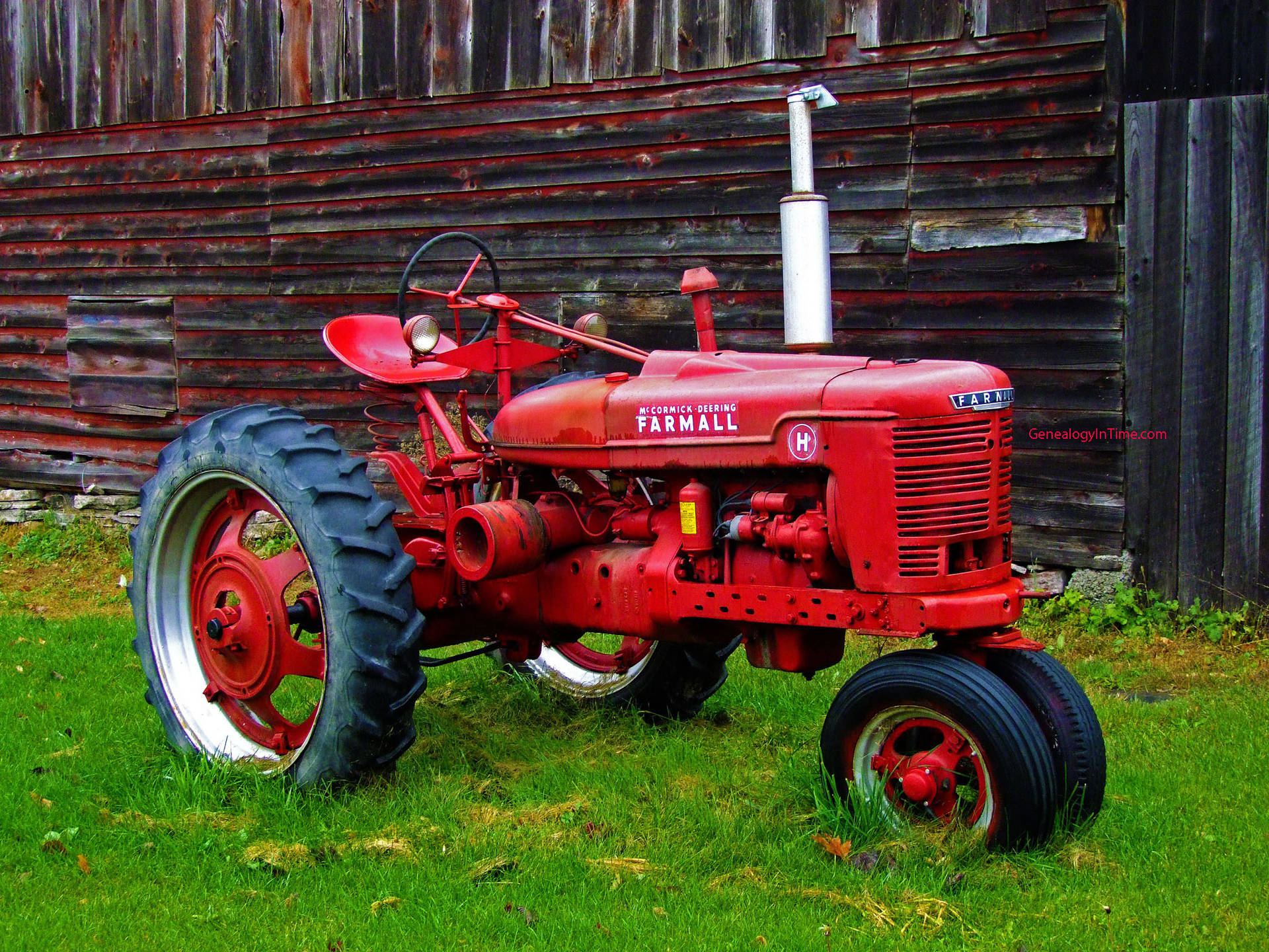 Red Mccormick-deering Farmall Tractor Background