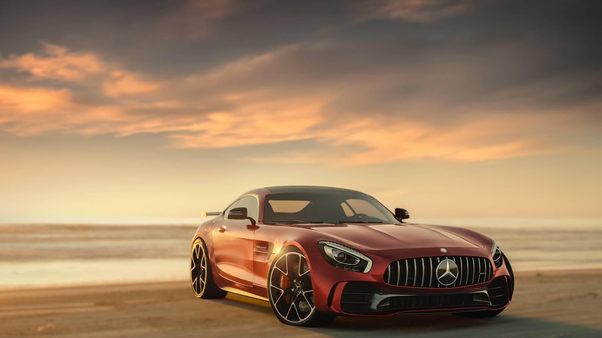 Red Mercedes-benz Amg Background