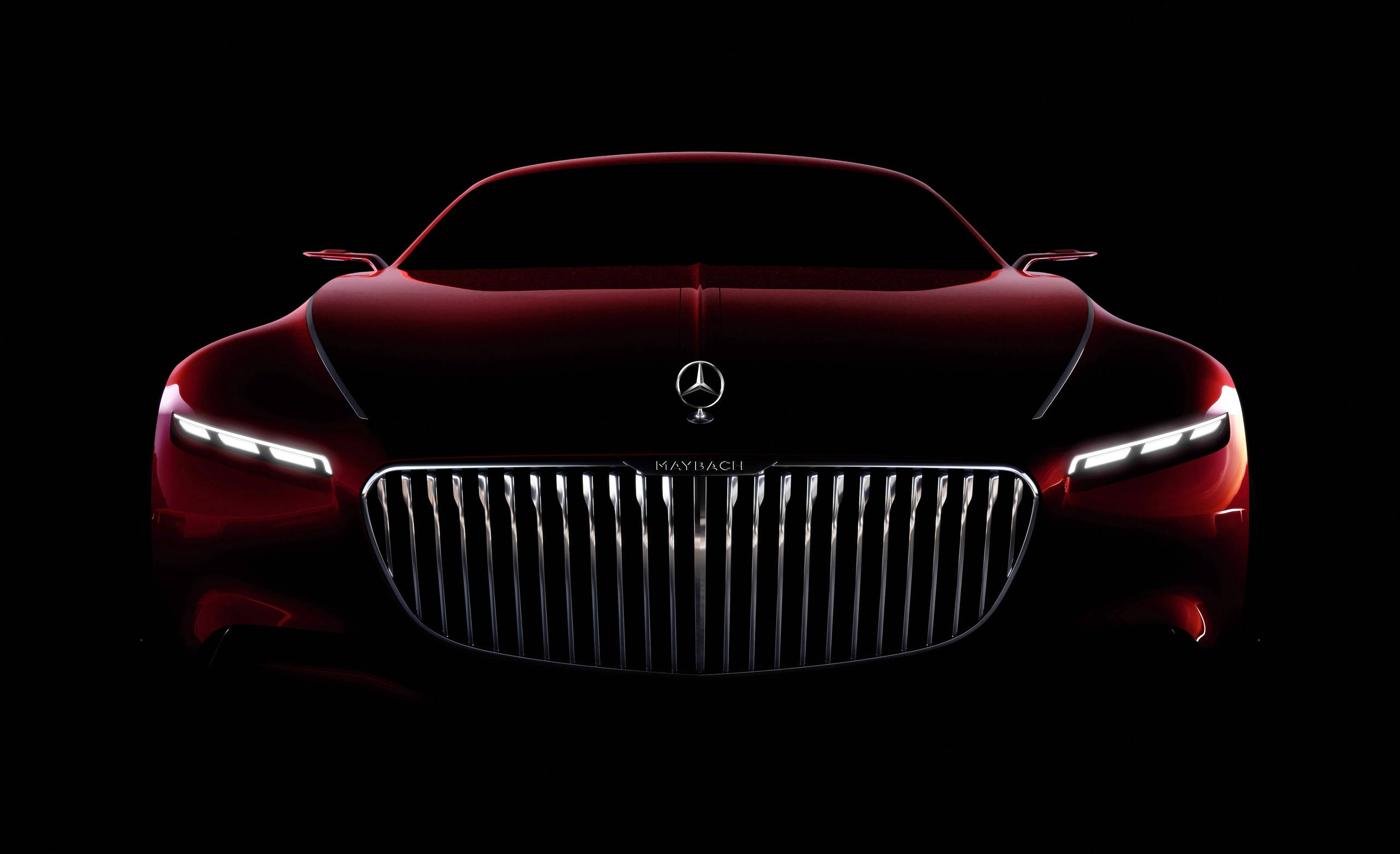 Red Mercedes-benz Headlights Hd