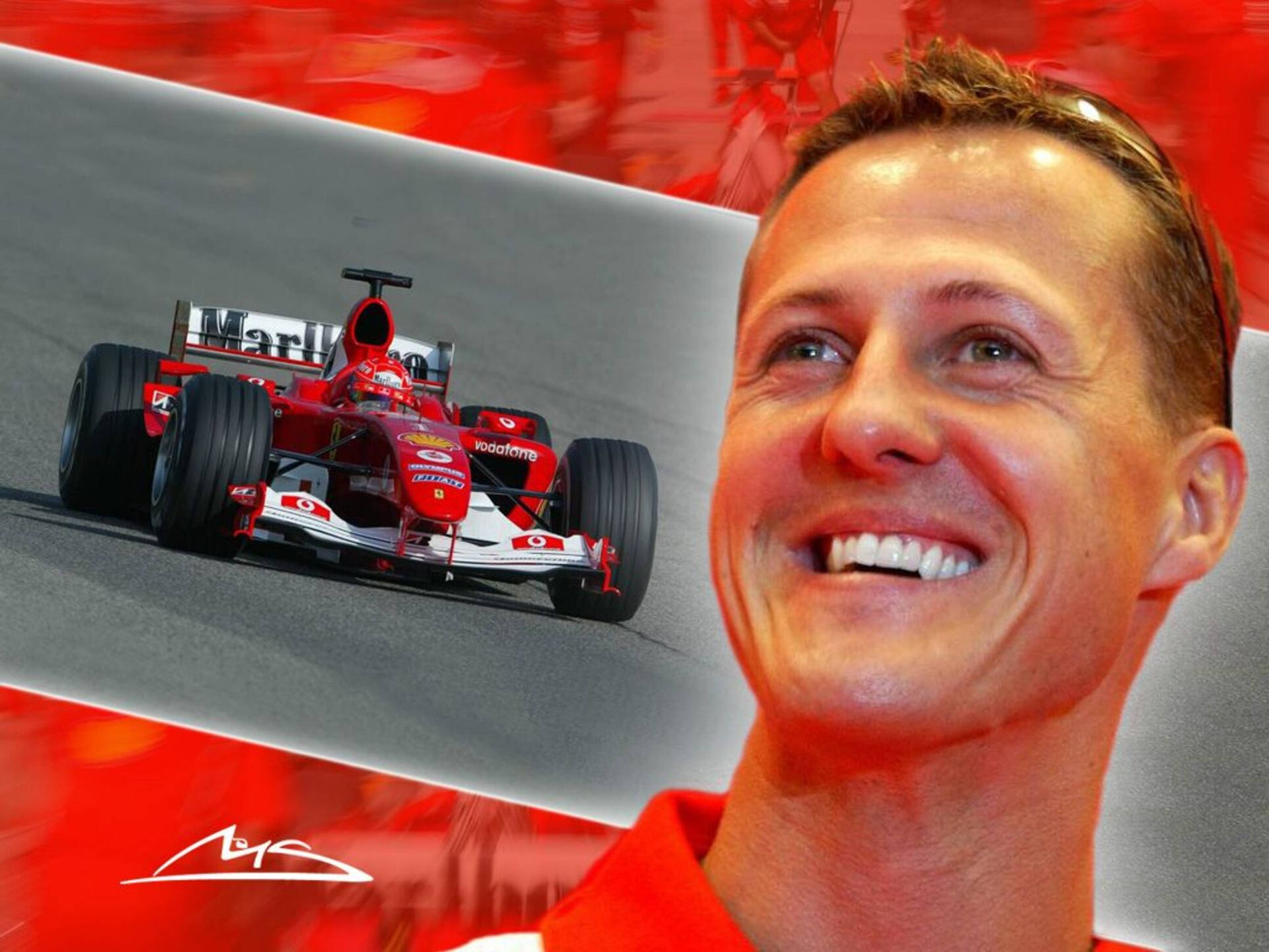Red Michael Schumacher Fanart Background