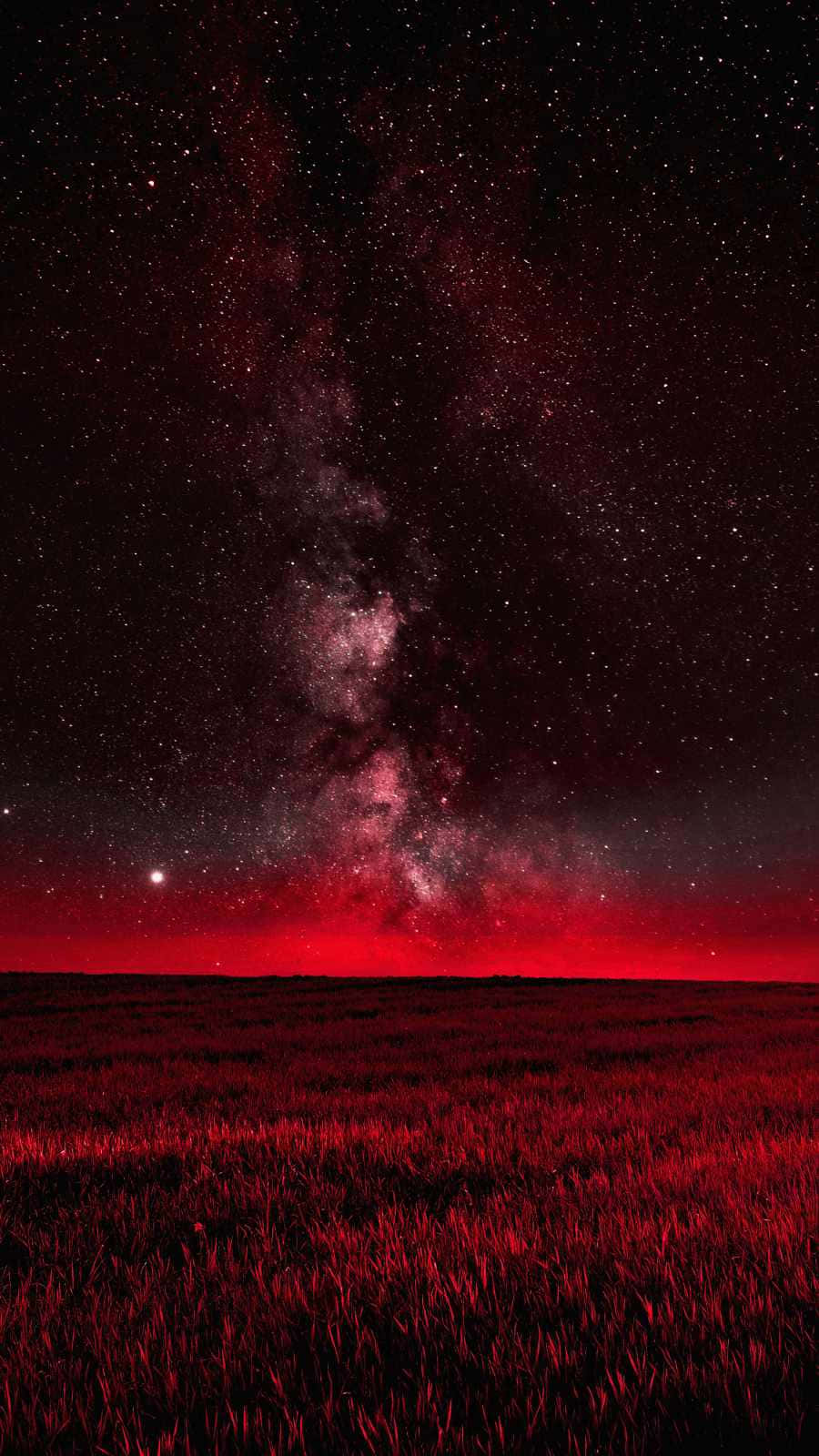 Red Milky Sky Over A Field Background