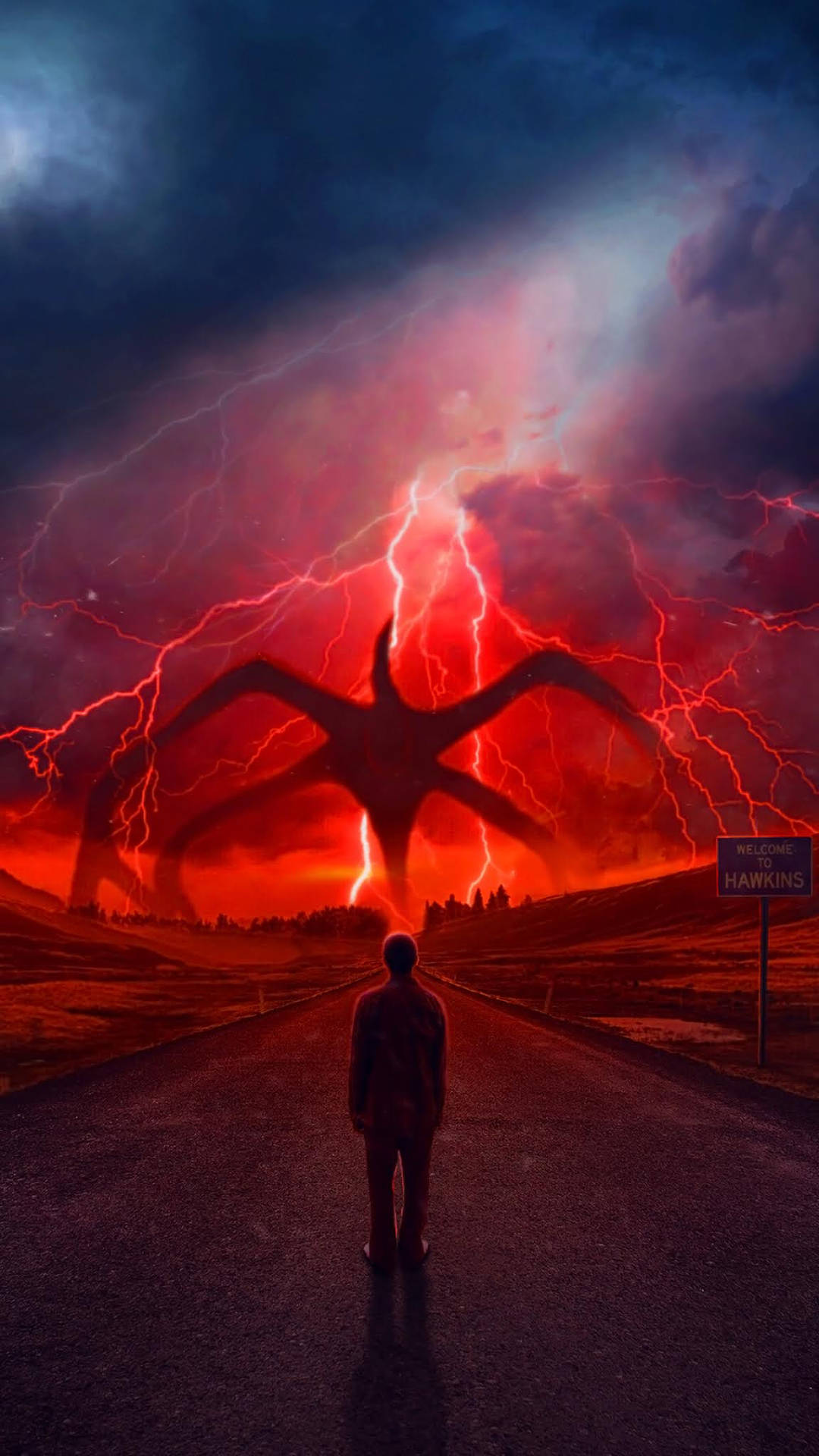 Red Mind Flayer Stranger Things Phone Background