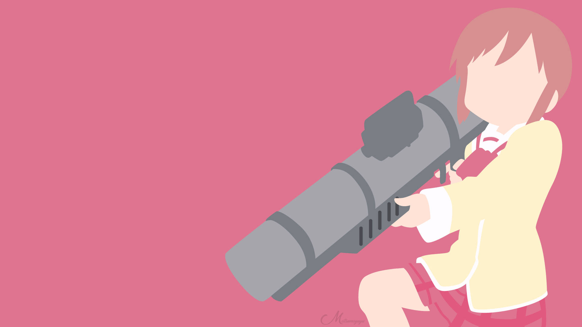 Red Minimalist Nichijou Misato