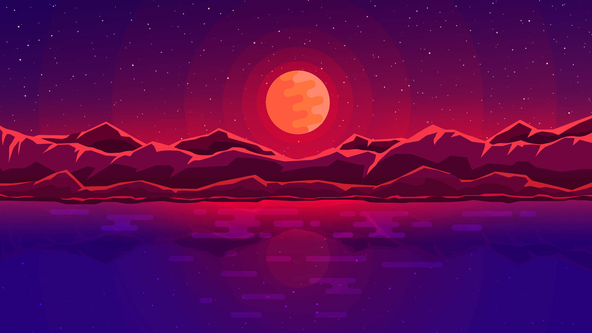 Red Moon Vector Art Background
