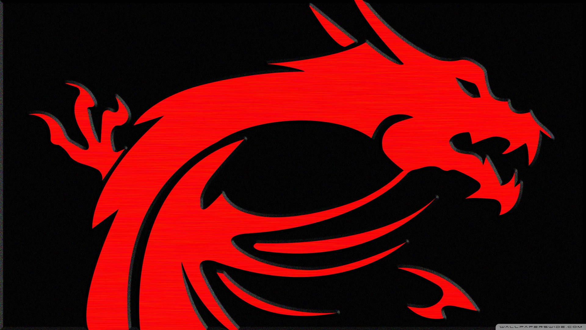Red Msi Dragon On Black Background Background