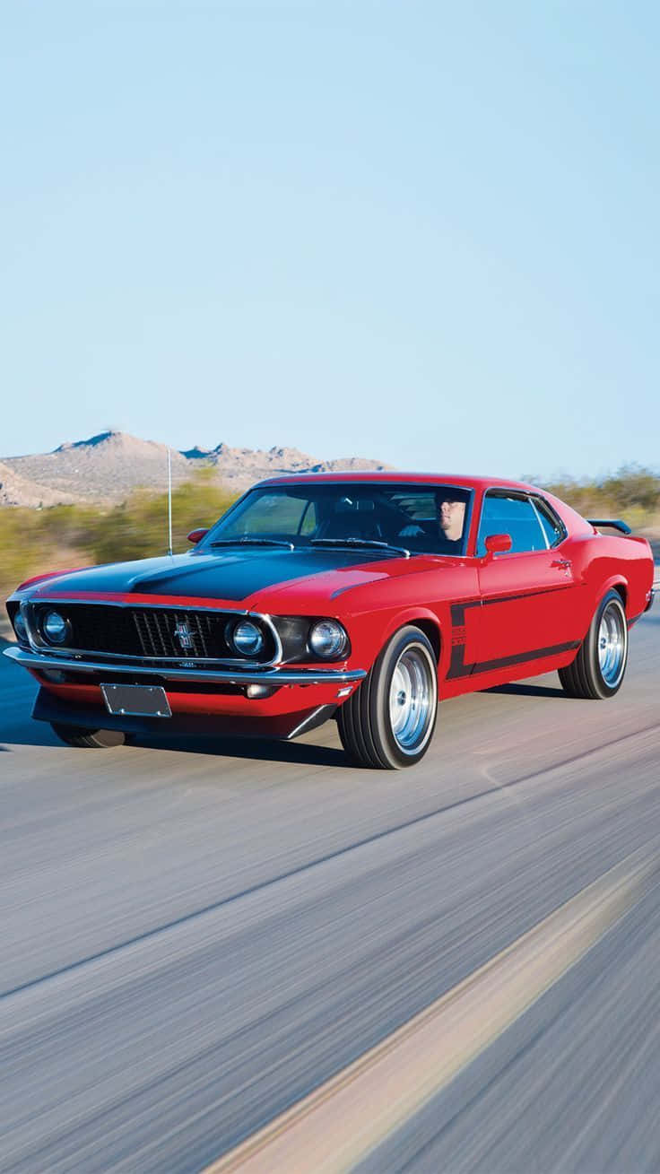 Red Mustang Iphone Background