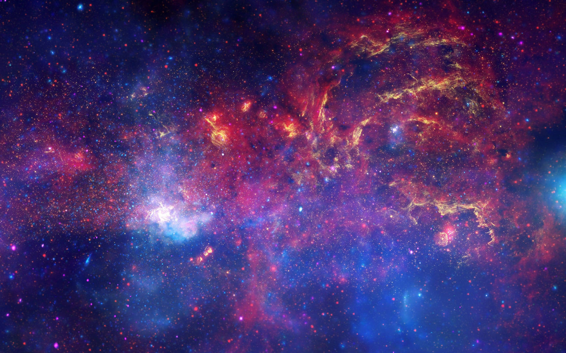 Red Nebula Galaxy With Stars Background
