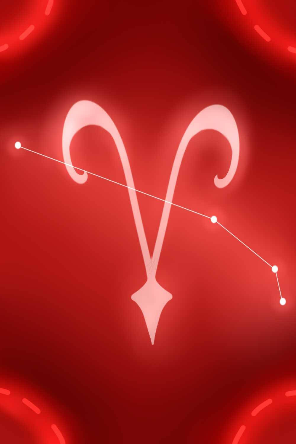 Red Neon Aries Astrology Constellation Background
