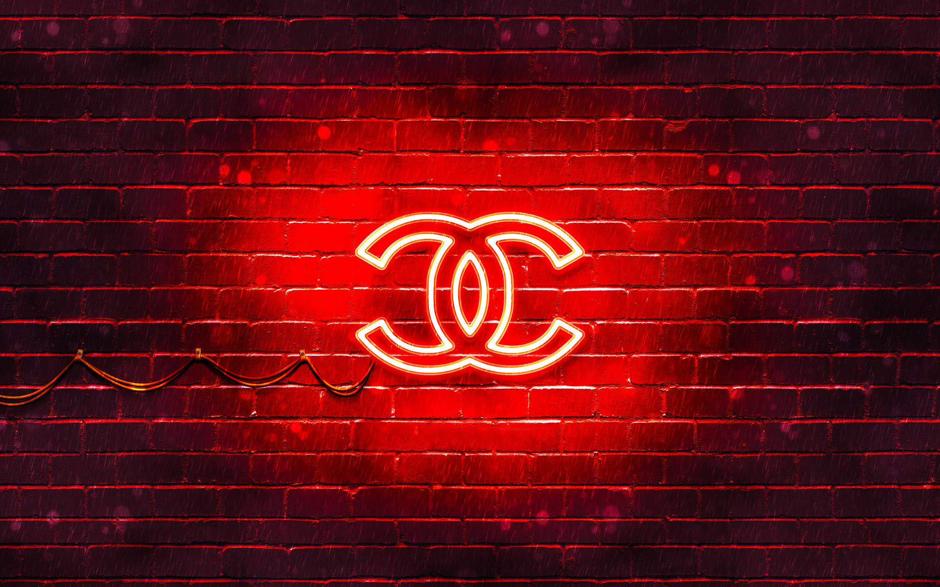 Red Neon Chanel Logo Background