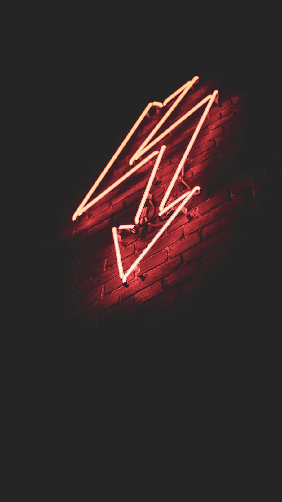 Red Neon Lightning Bolt Wall Art Background