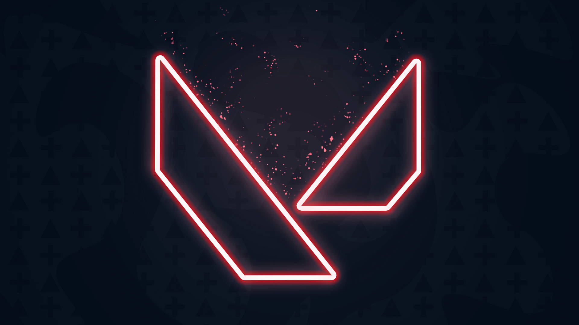 Red Neon Minimalist Valorant Logo Background