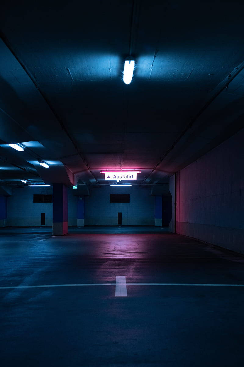 Red Neon Underground Parking