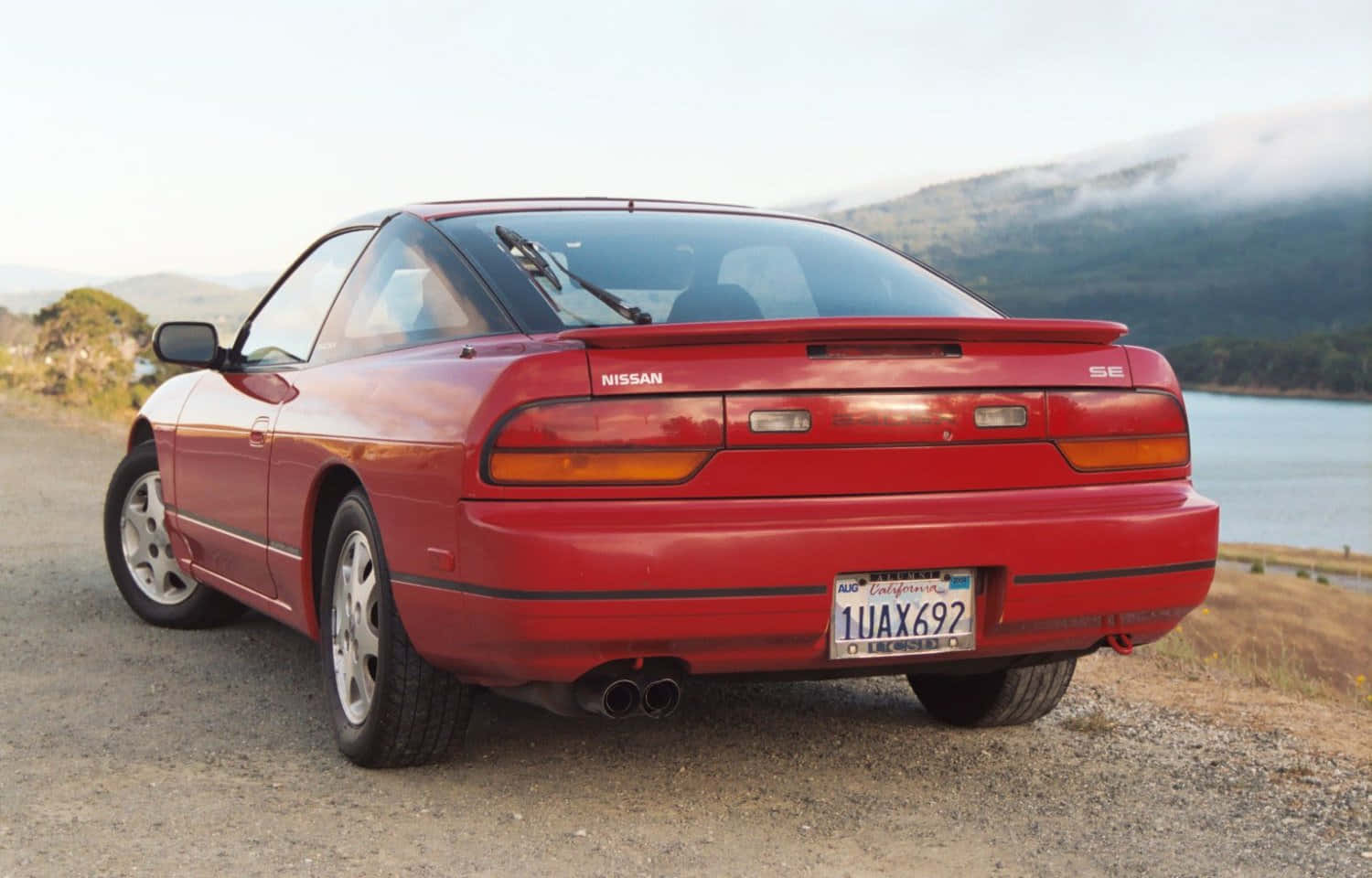 Red Nissan240 S X Rear View Background