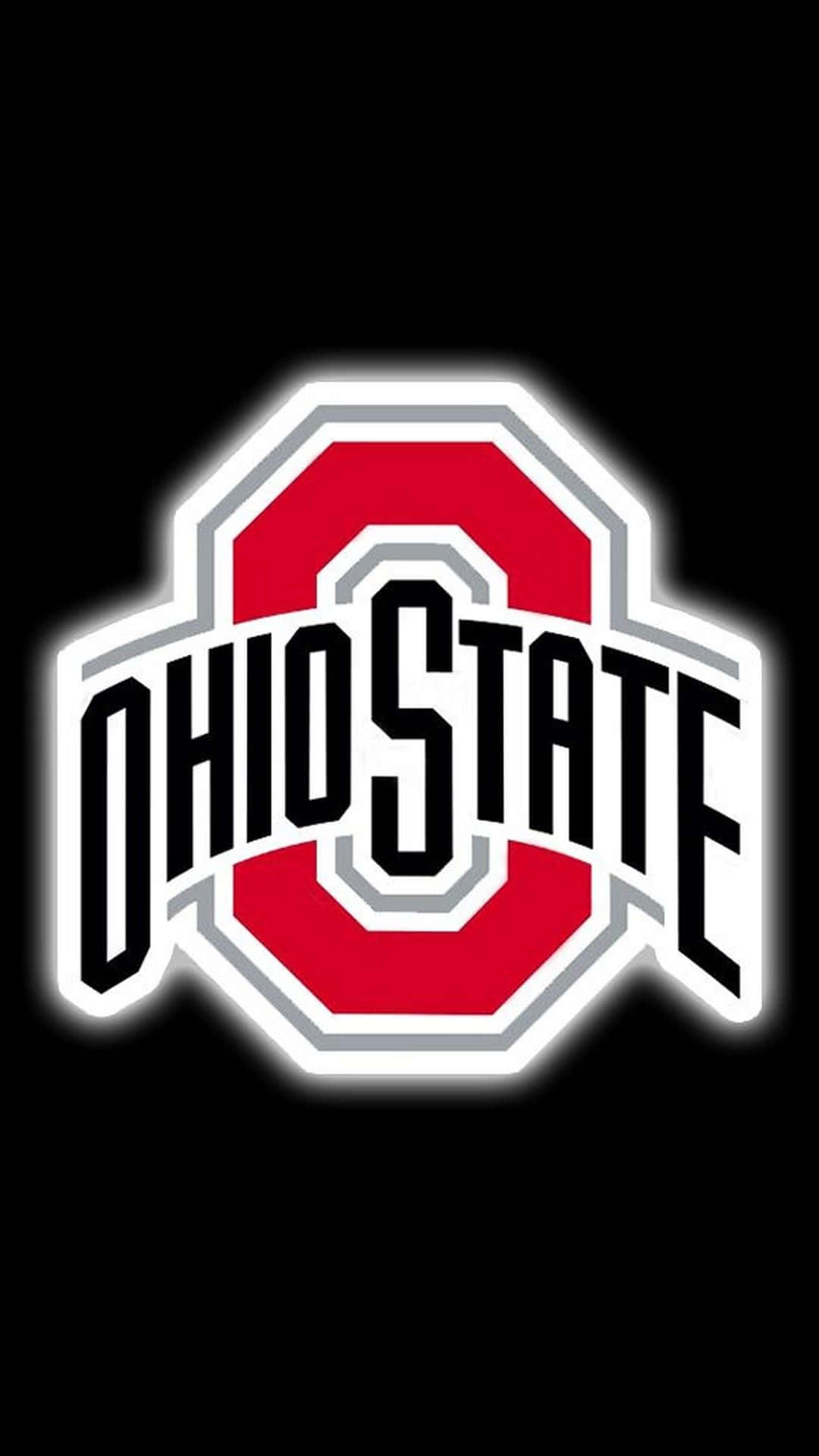 Red Ohio State Logo Black Background Background