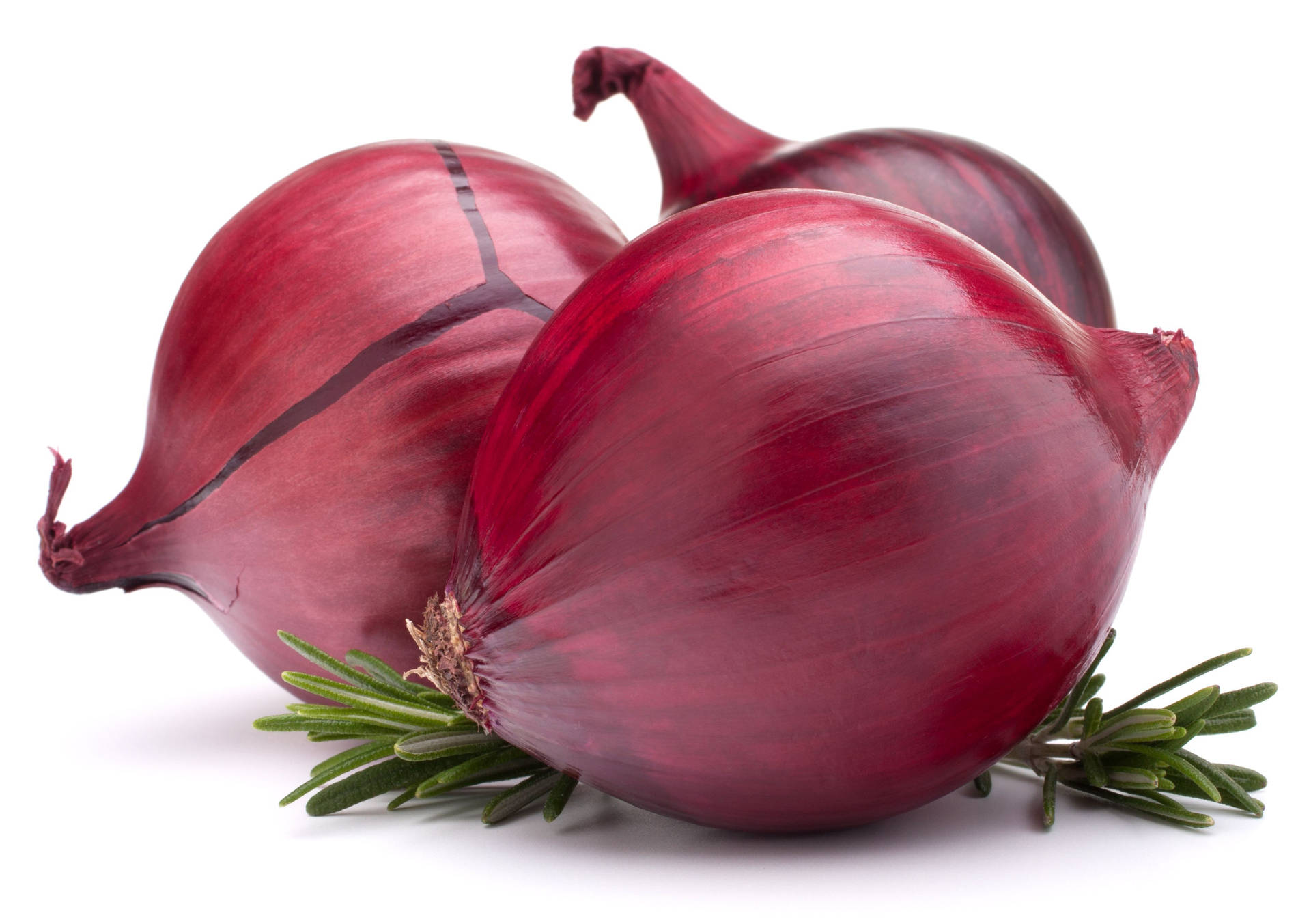 Red Onions And Rosemary Cuttings Background