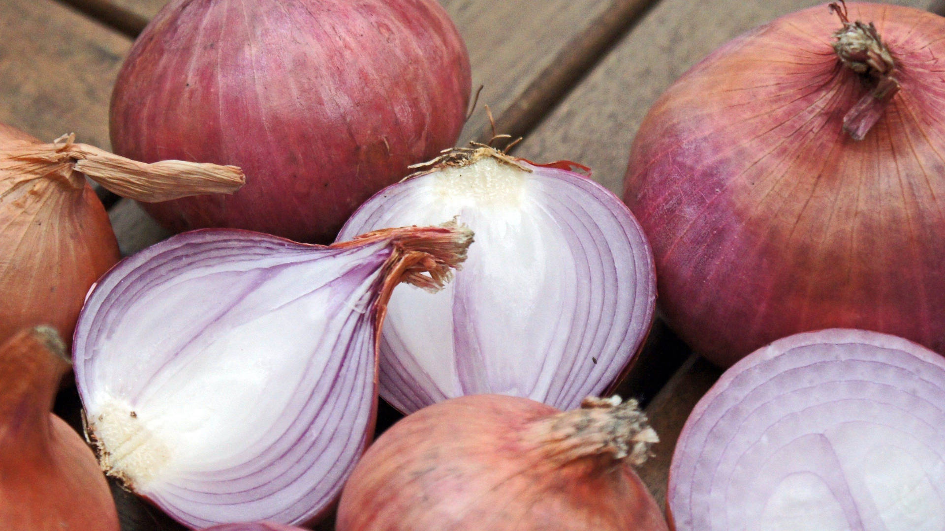 Red Onions Sliced In Half