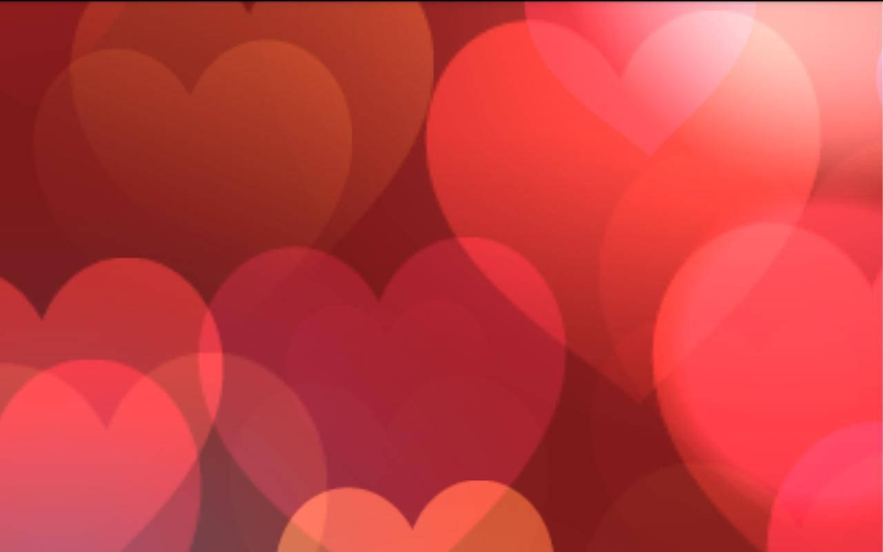 Red Opaque Valentine's Hearts Desktop Background