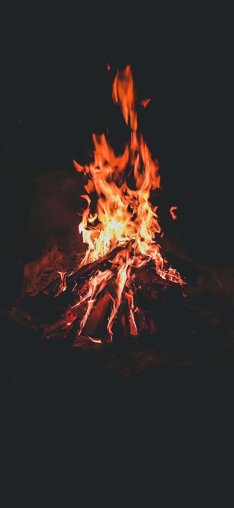 Red-orange Blazing Campfire Background