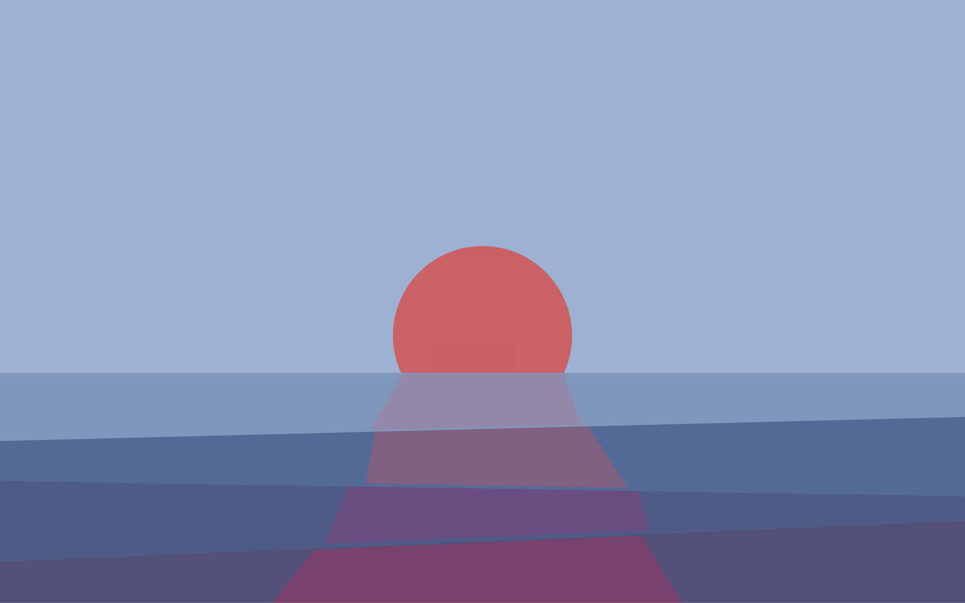 Red Orange Sunset Beyond Horizon Minimal Background Background