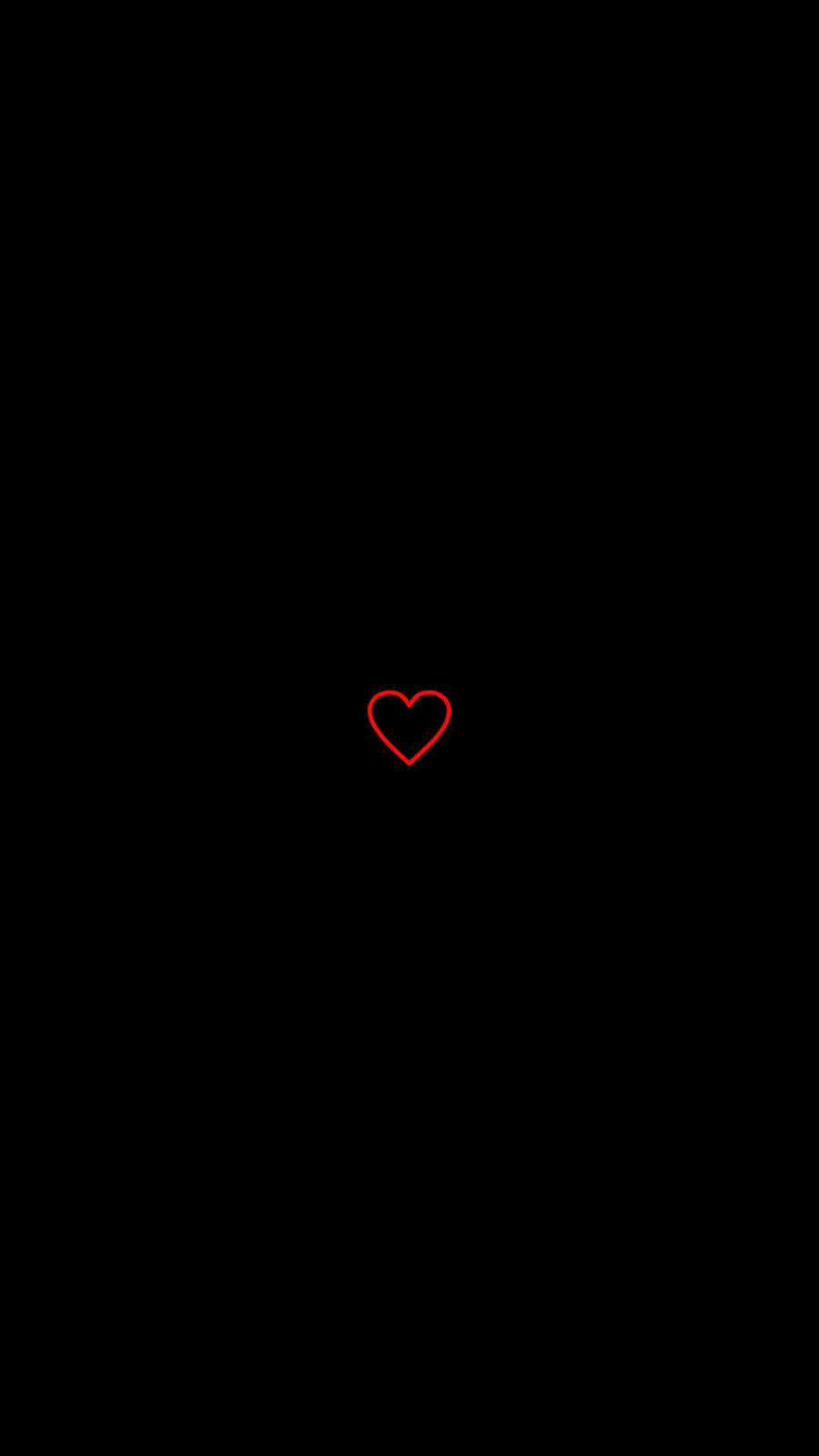 Red Outline Black Heart Iphone Background