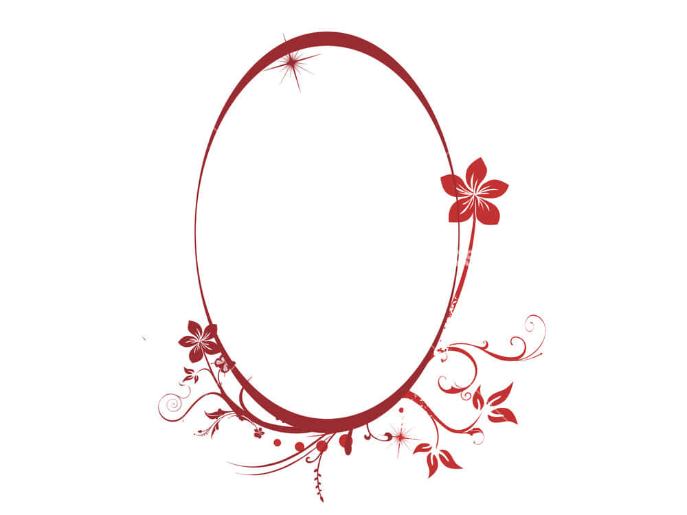 Red Oval Flower Frame Background