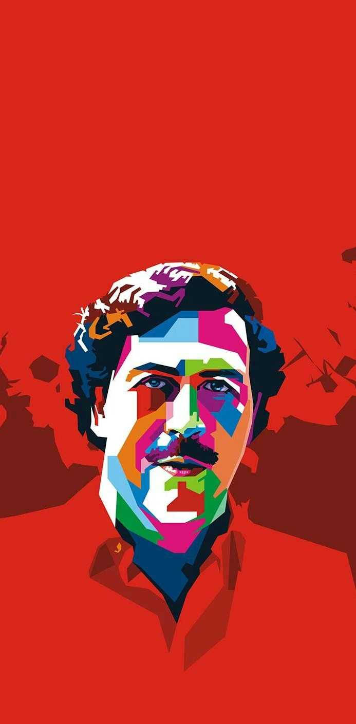 Red Pablo Escobar Pop Art Background