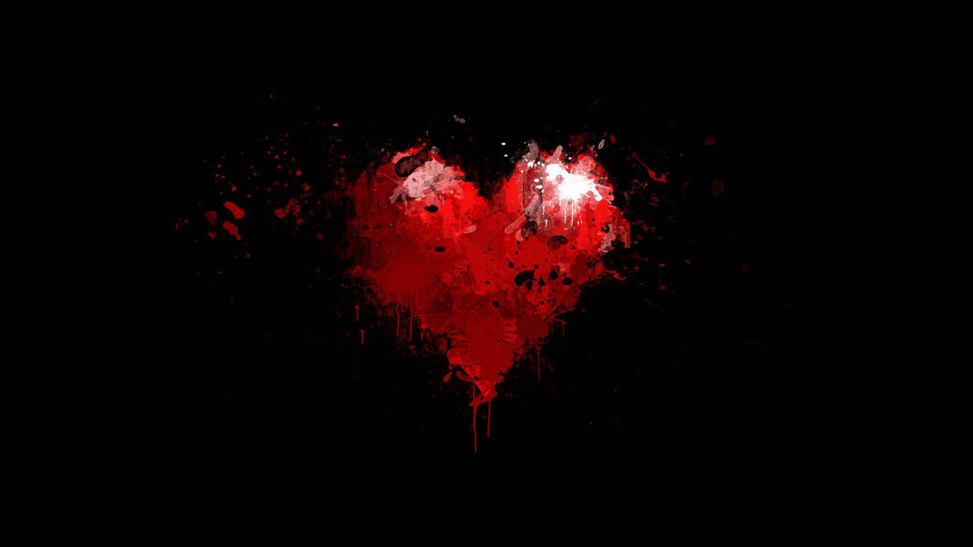 Red Paint Heart Aesthetic Background
