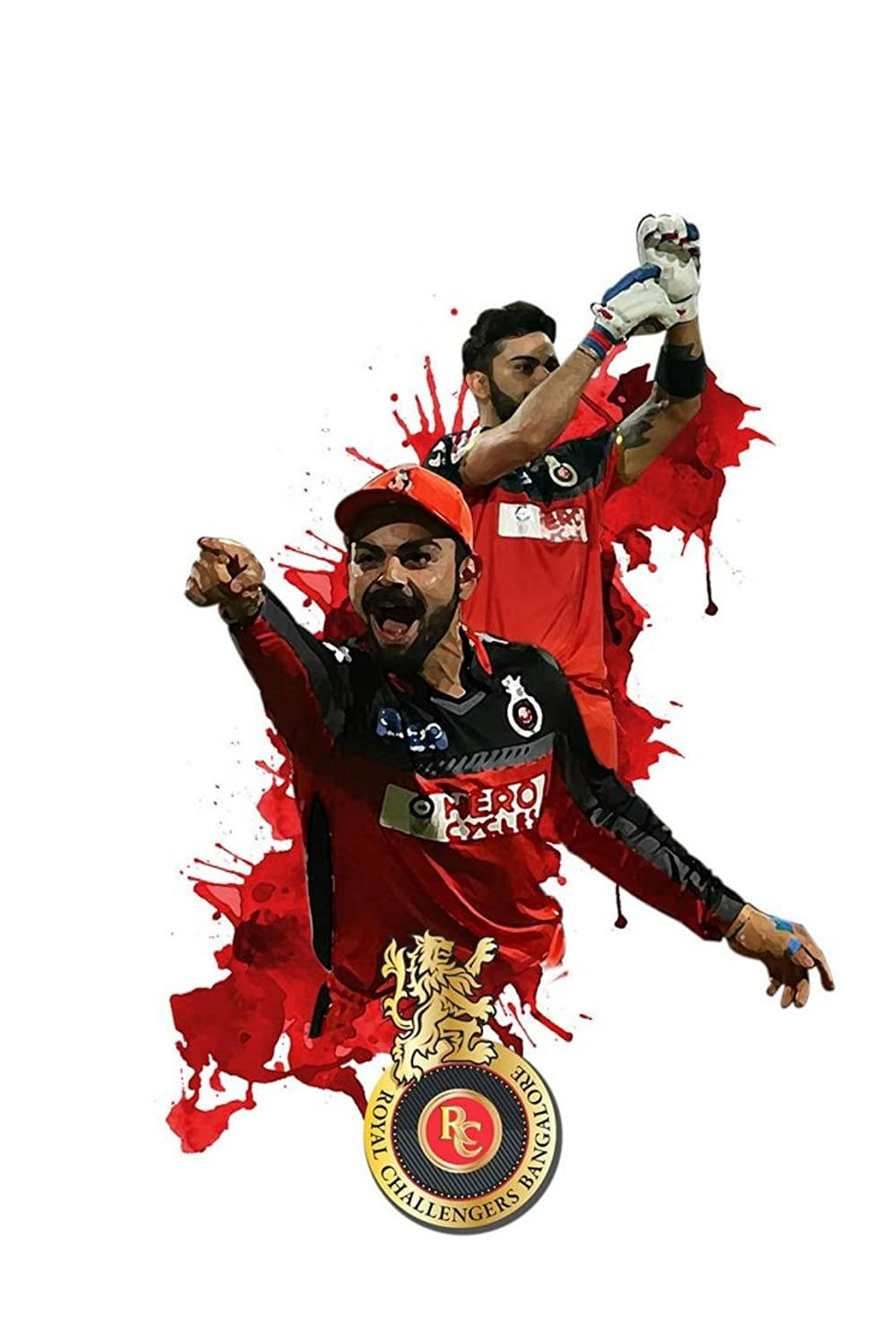Red Paint On White Rcb Team Background