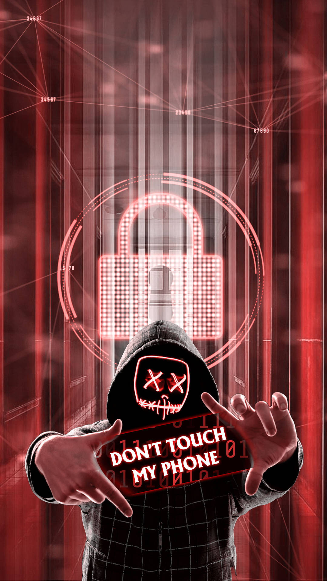 Red Phone Lockscreen Hacker Mask