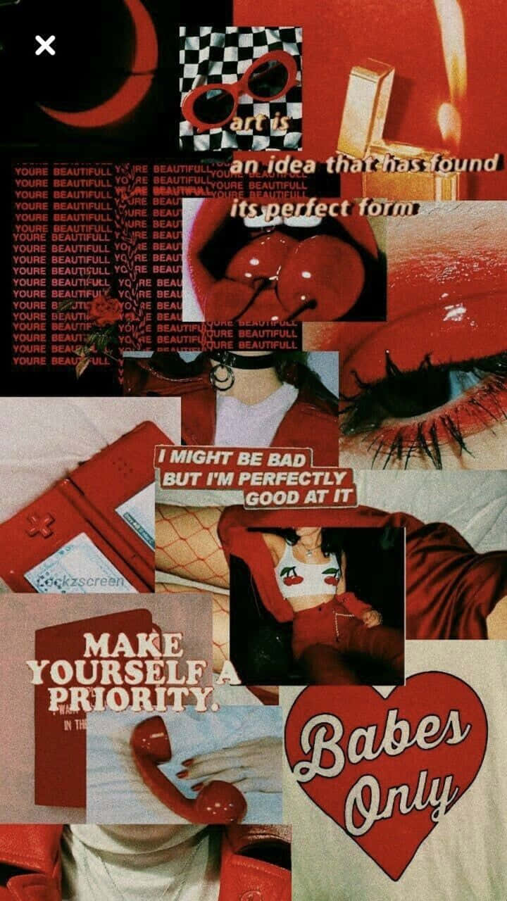 Red Photo Collage Aesthetic Tumblr
