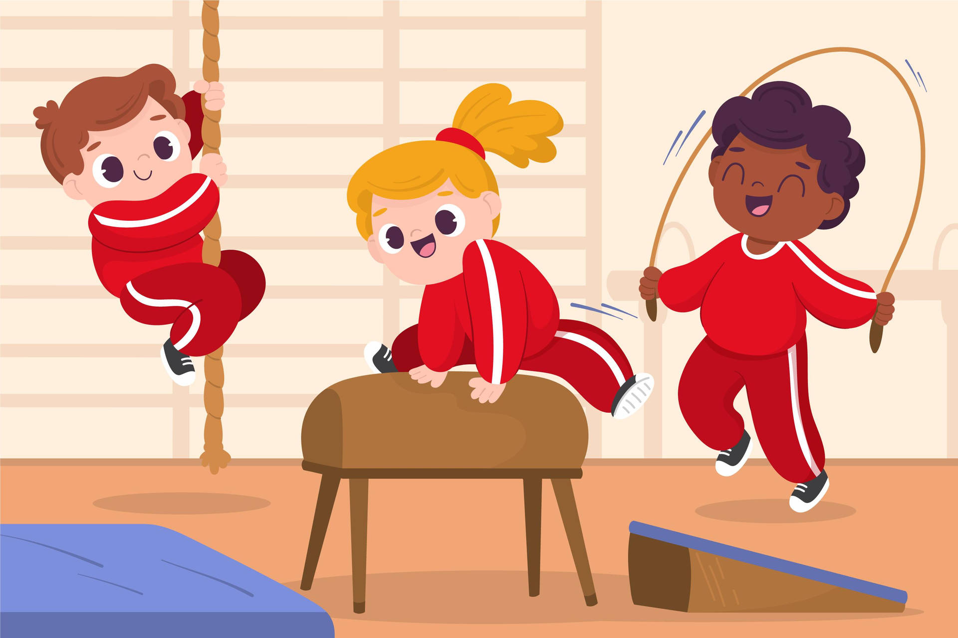 Red Physical Education Vector