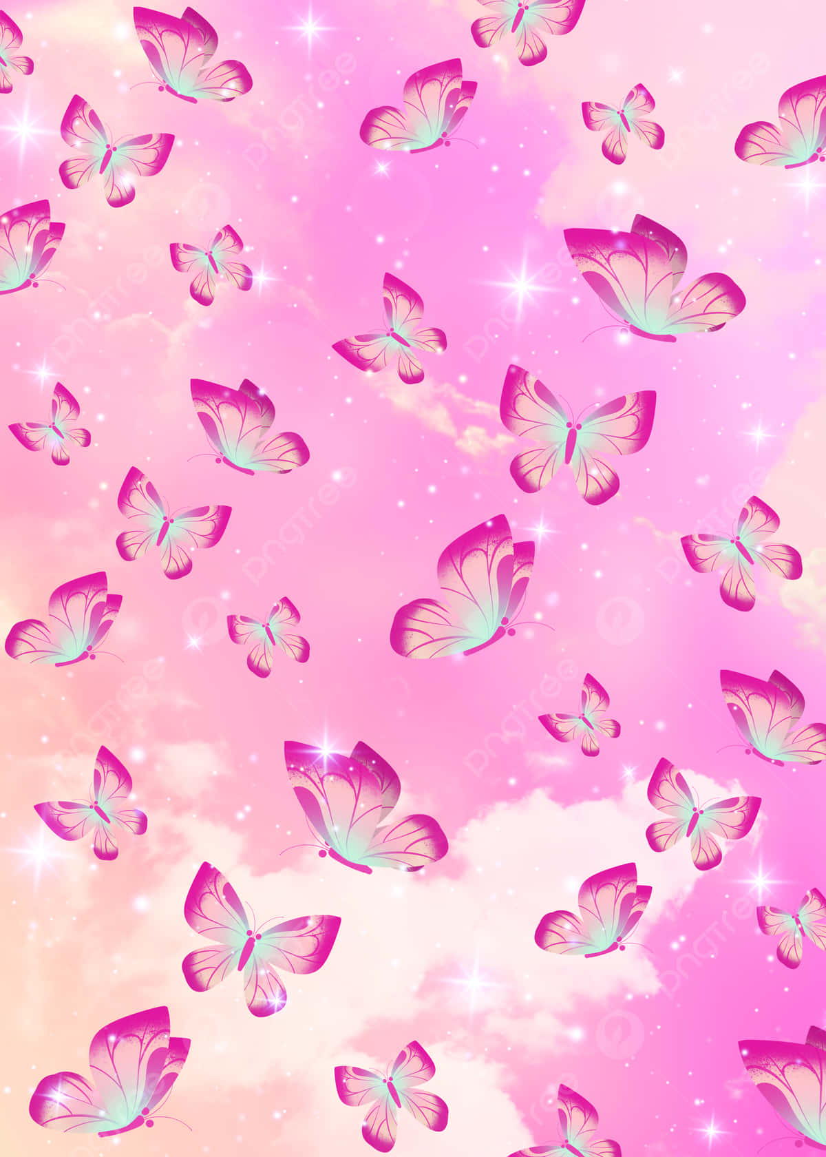 Red Pink Butterfly Design