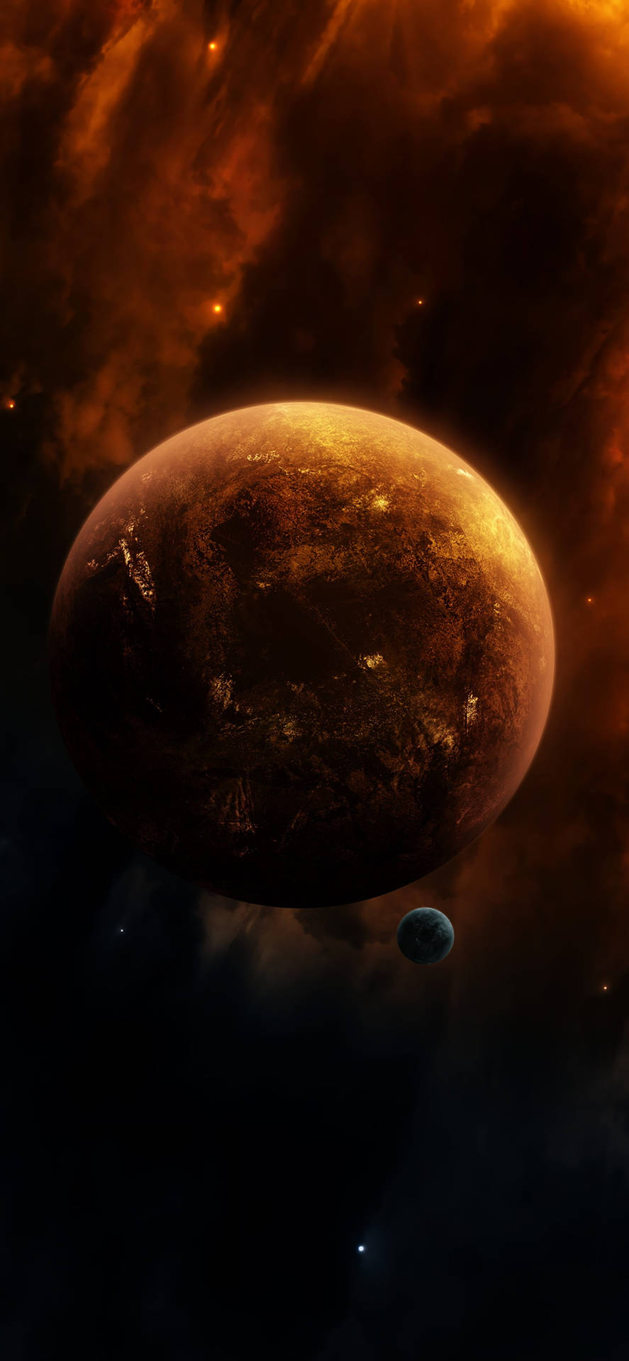 Red Planet In The Cosmos Background