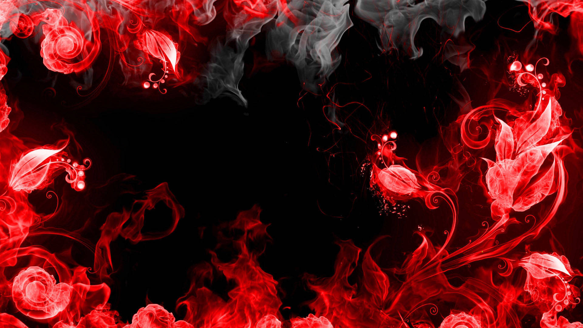 Red Plants Smoke Hd Background