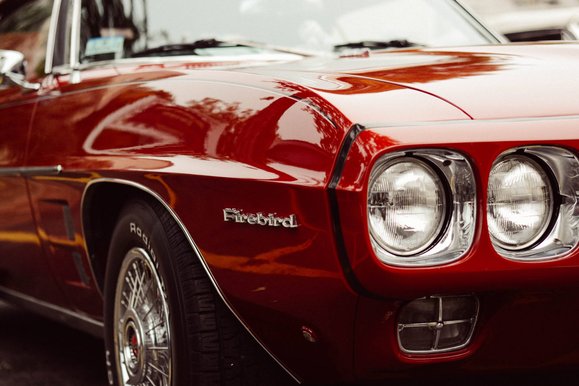 Red Pontiac Firebird Car Background