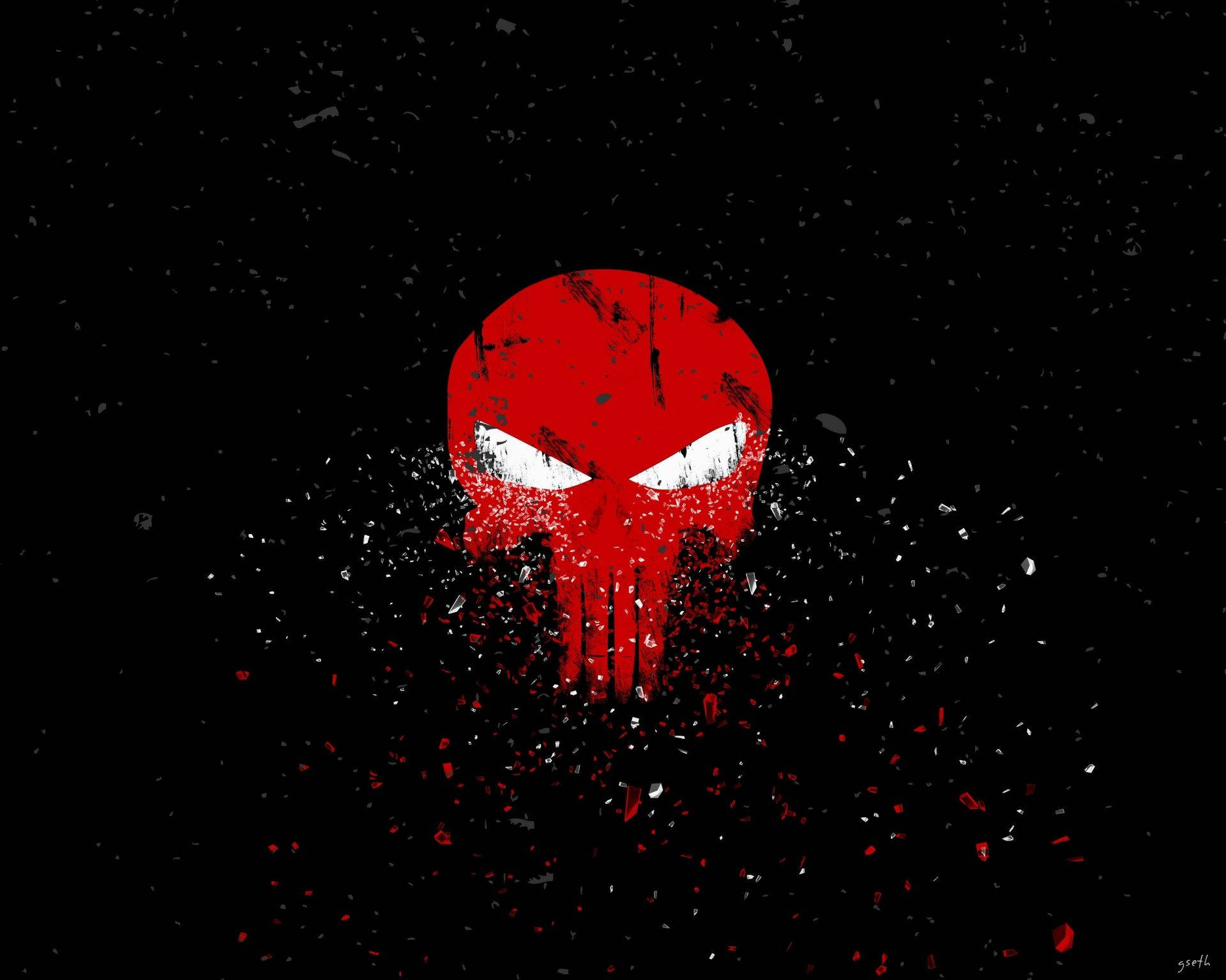 Red Punisher Logo Art Background