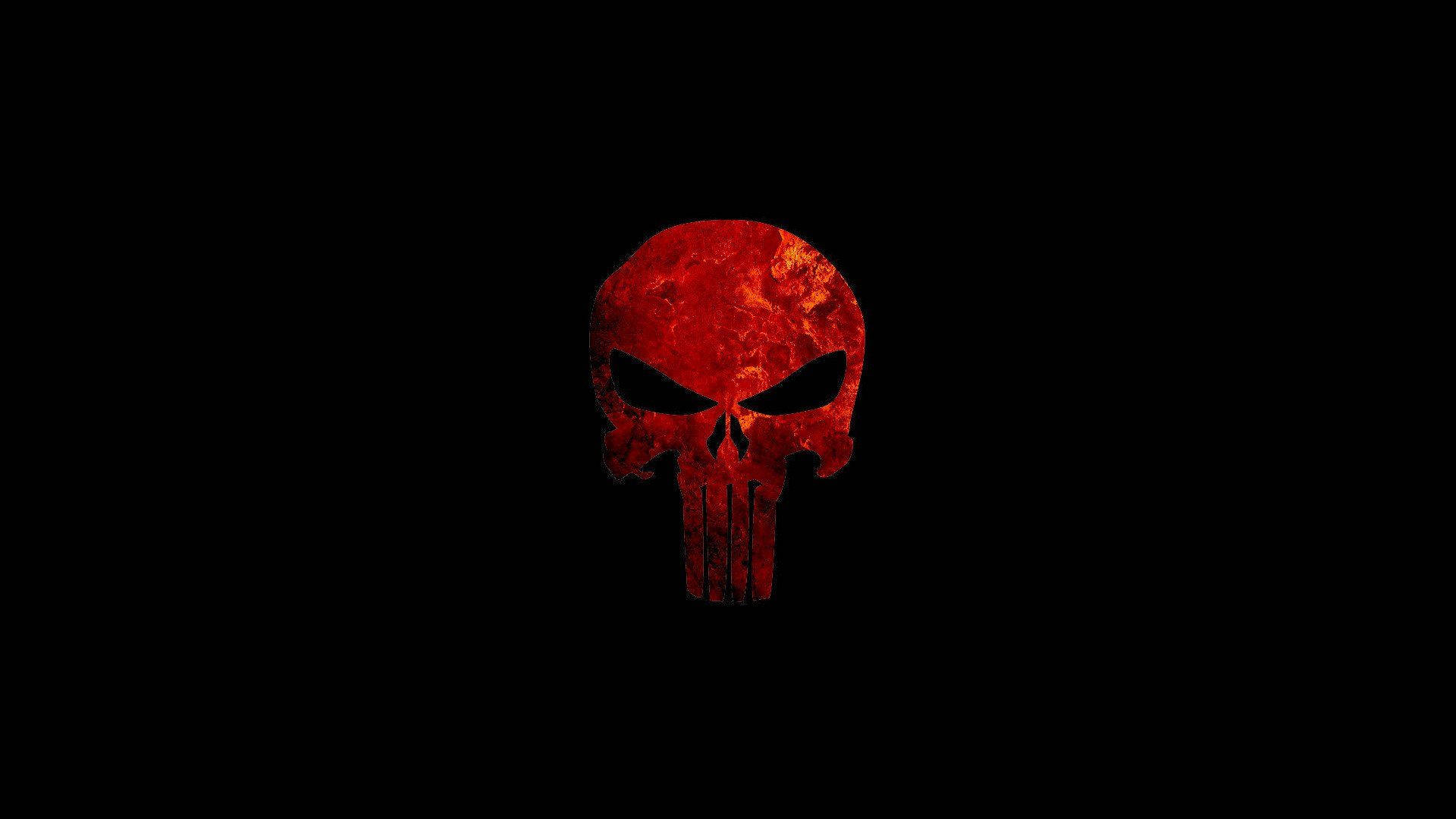 Red Punisher Skull Background