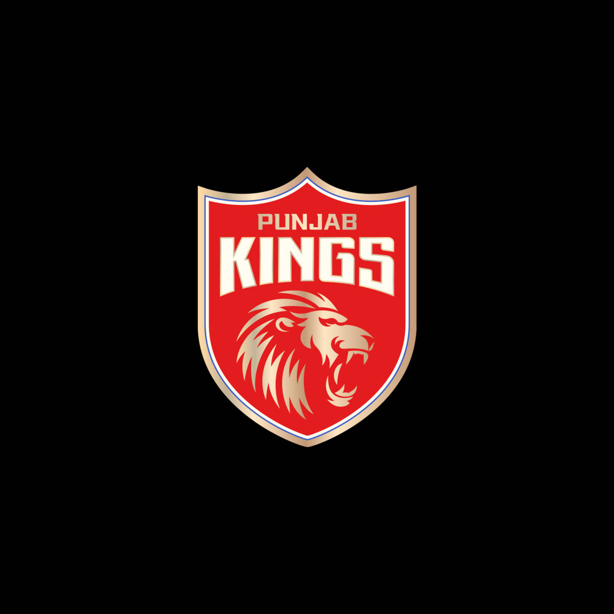 Red Punjab Kings Shield Logo Background