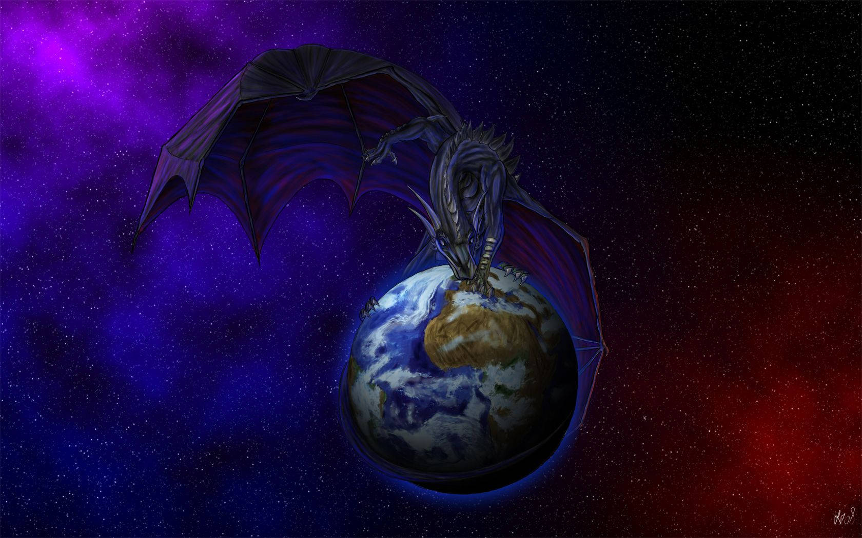 Red Purple Earth Dragon Background