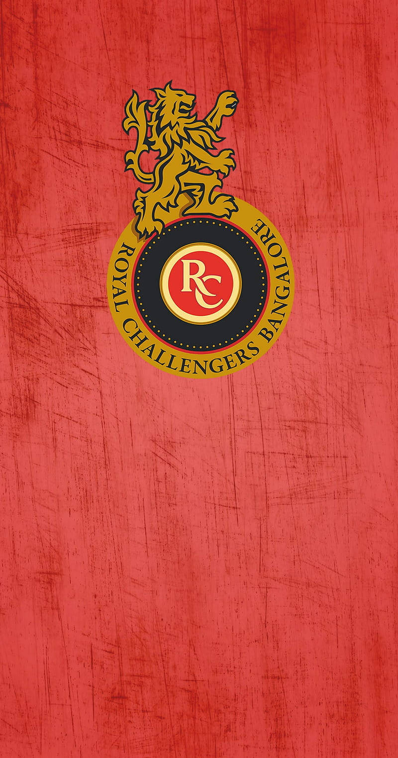 Red Rcb Team Logo Scratched Background