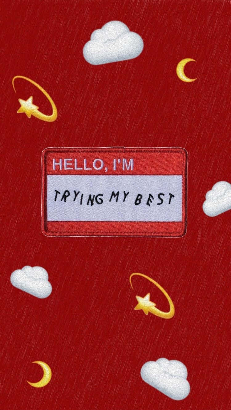 Red Retro 80s Aesthetic Name Tag Background